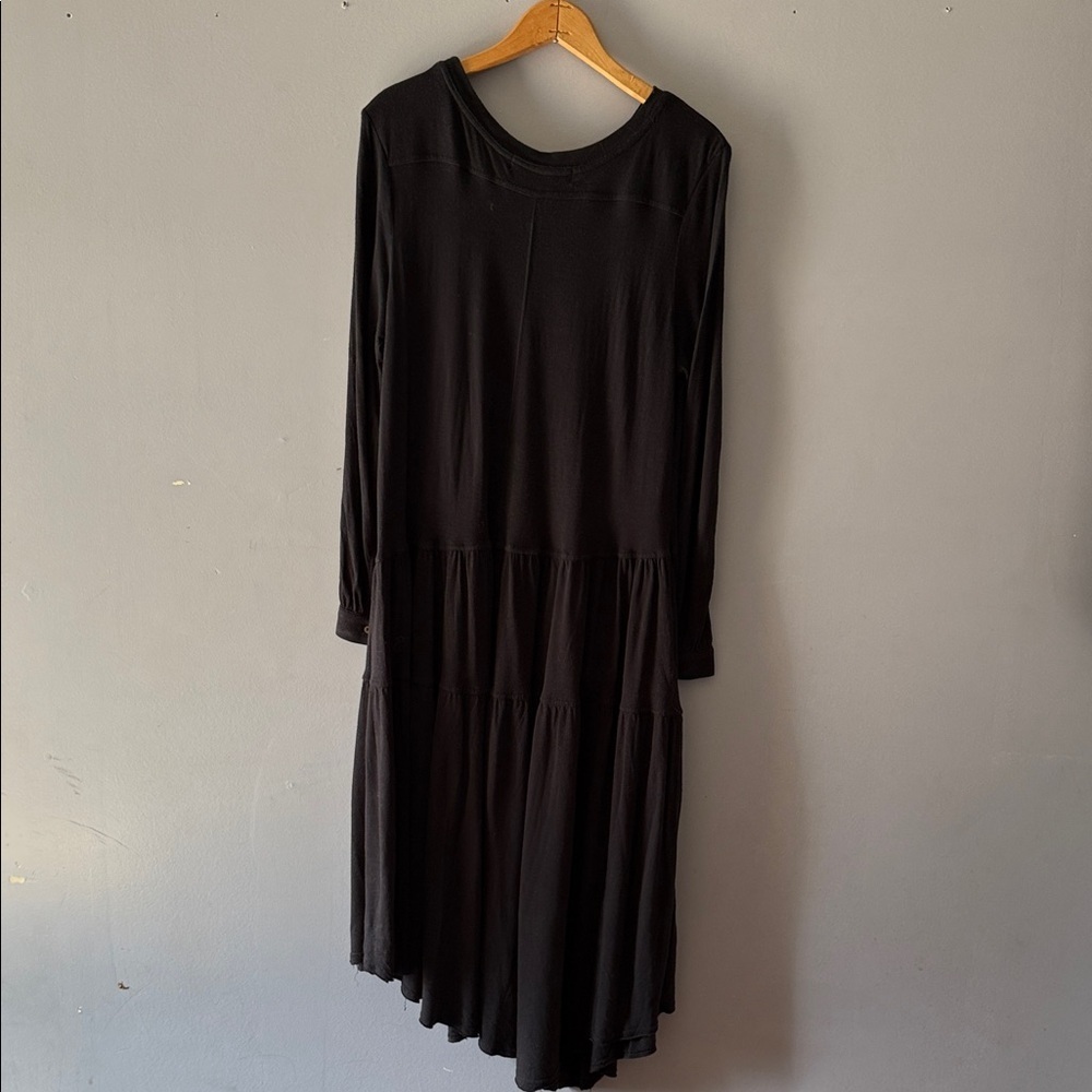 Free People FP Beach Jilly Midi Maxi Dress Black Oversized XS - Picture 5 of 10